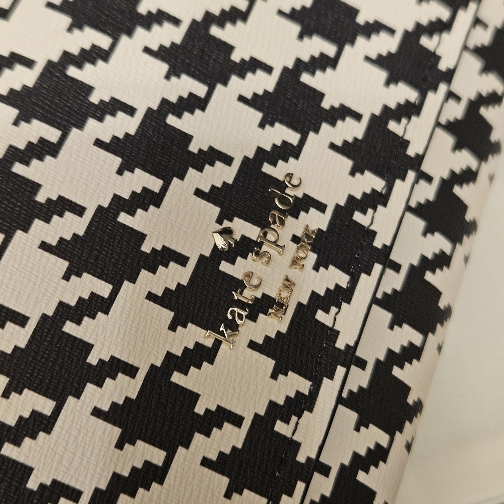 NWOT Kate Spade ♠️ Black & White Houndstooth Clutch/Crossbody Bag - Picture 4 of 14